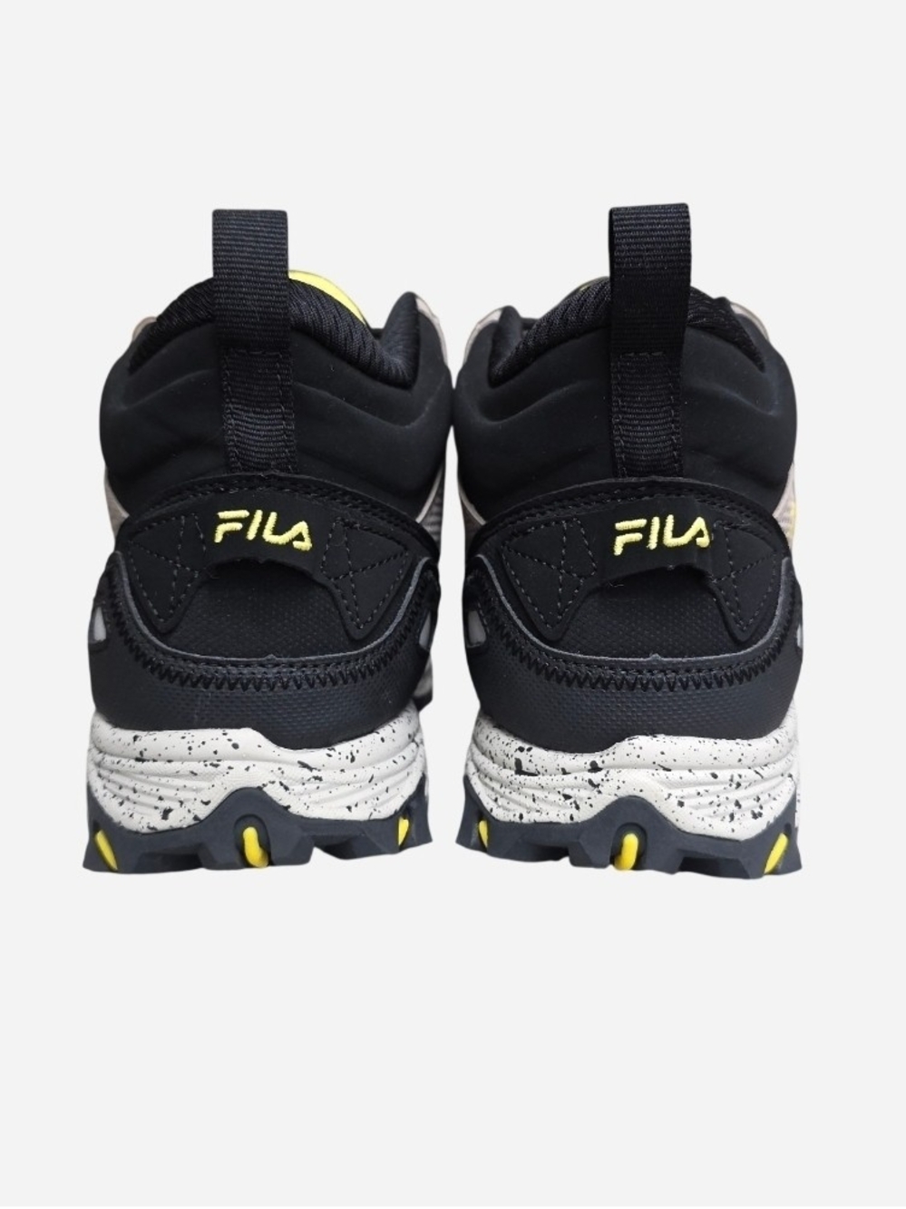 NWOT Fila Grand Tier Mid Hiking Trail Sneakers in Black, Gray & Yellow, Size 9 - Picture 4 of 11
